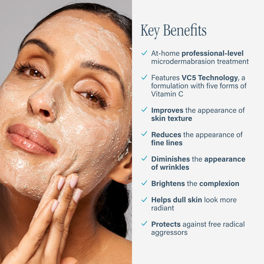 SKINN SKINN Cosmetics DermAppeal Microdermabrasion Treatment w/ V5 Crystal Technology Facial Exfoliate Tube - Powerful Microdermabrasion Treatment for All Skin Types