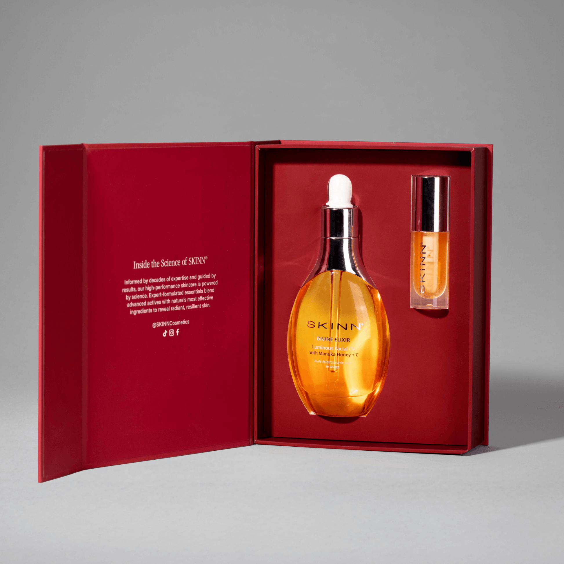 SKINN Luminous Facial Oil with SWT-7 + Golden Lip Oil Holiday Set
